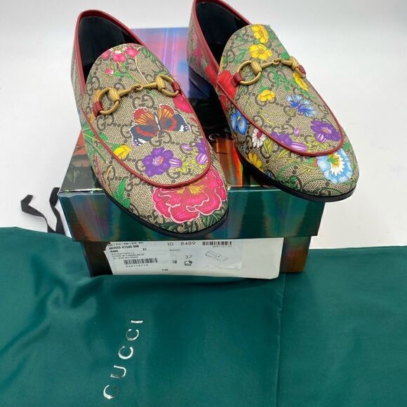 SOLD!!!!!!!!Women’s Gucci new Jordaan GG Supreme Loafers size 37.5 made in Italy - Picture 4 of 10